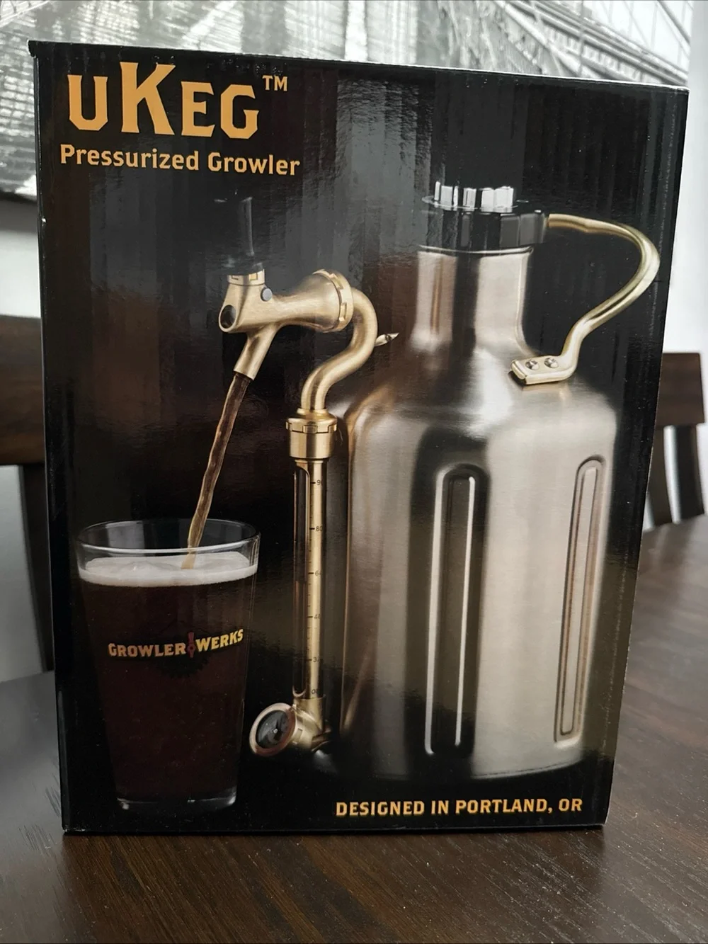 BRAND NEW Growler Werks uKeg Pressurized Growler - Stainless Steel Silver 128 Oz